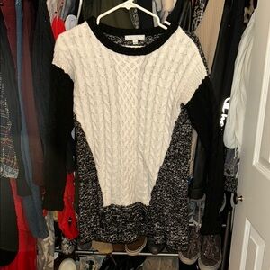 Women's Black and White Sweater